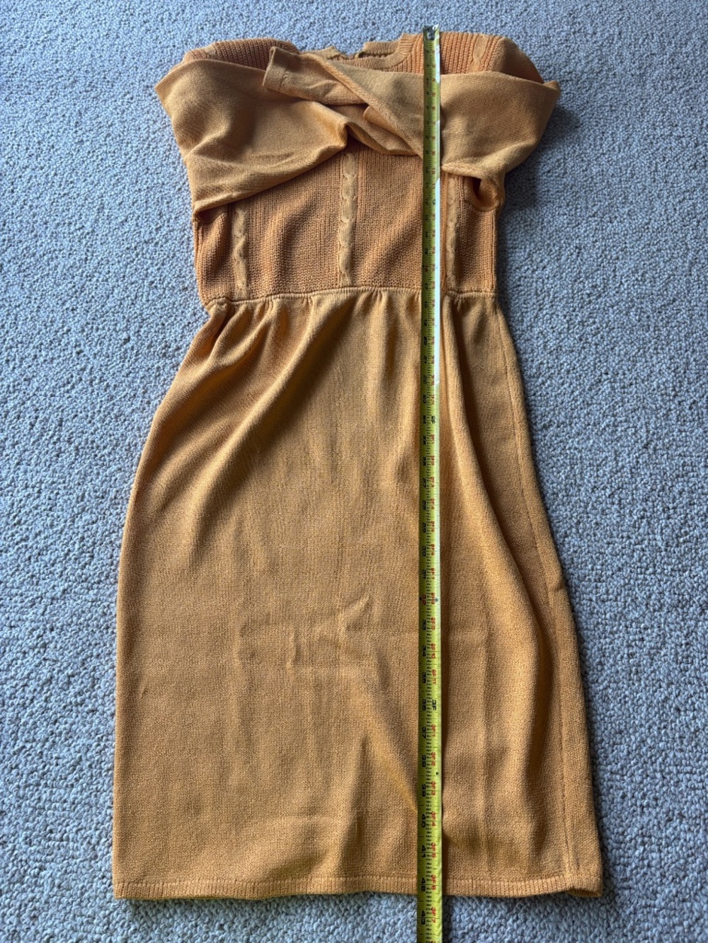 Vintage St John Santana Knit Belted Dress Ochre Gold Dynasty Quiet Luxury 8 Chic - Picture 14 of 14